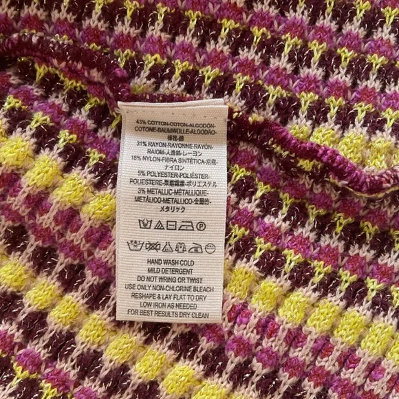 NEW FREE PEOPLE Into You  Shimmer Mini SweaterDress Pink Metallic Retro Stripe - Picture 4 of 16